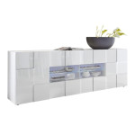 Buffet blanc laqué design - 2 Portes, 4 tiroirs, 2 niches Dama