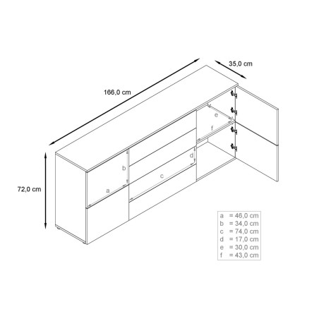 Buffet Design Blanc Laqué / 4 Portes & 4 Tiroirs Rumba