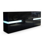 Buffet Noir Laqué Design / Éclairage LED Rio