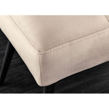 Banc 100 cm velours champagne et métal noir Lilly