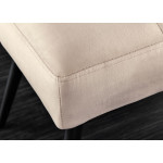 Banc 100 cm velours champagne et métal noir Lilly