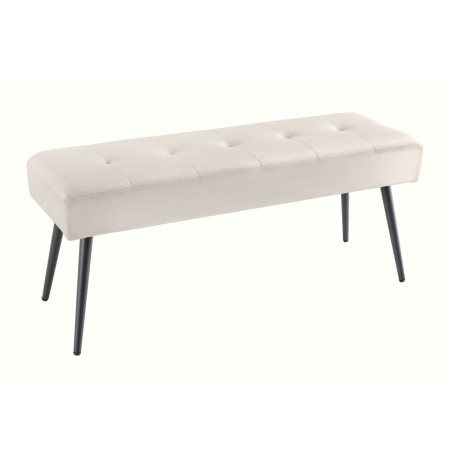 Banc 100 cm velours champagne et métal noir Lilly