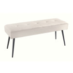 Banc 100 cm velours champagne et métal noir Lilly