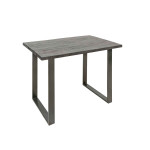 Table haute en bois massif et pied métal gris design Robin