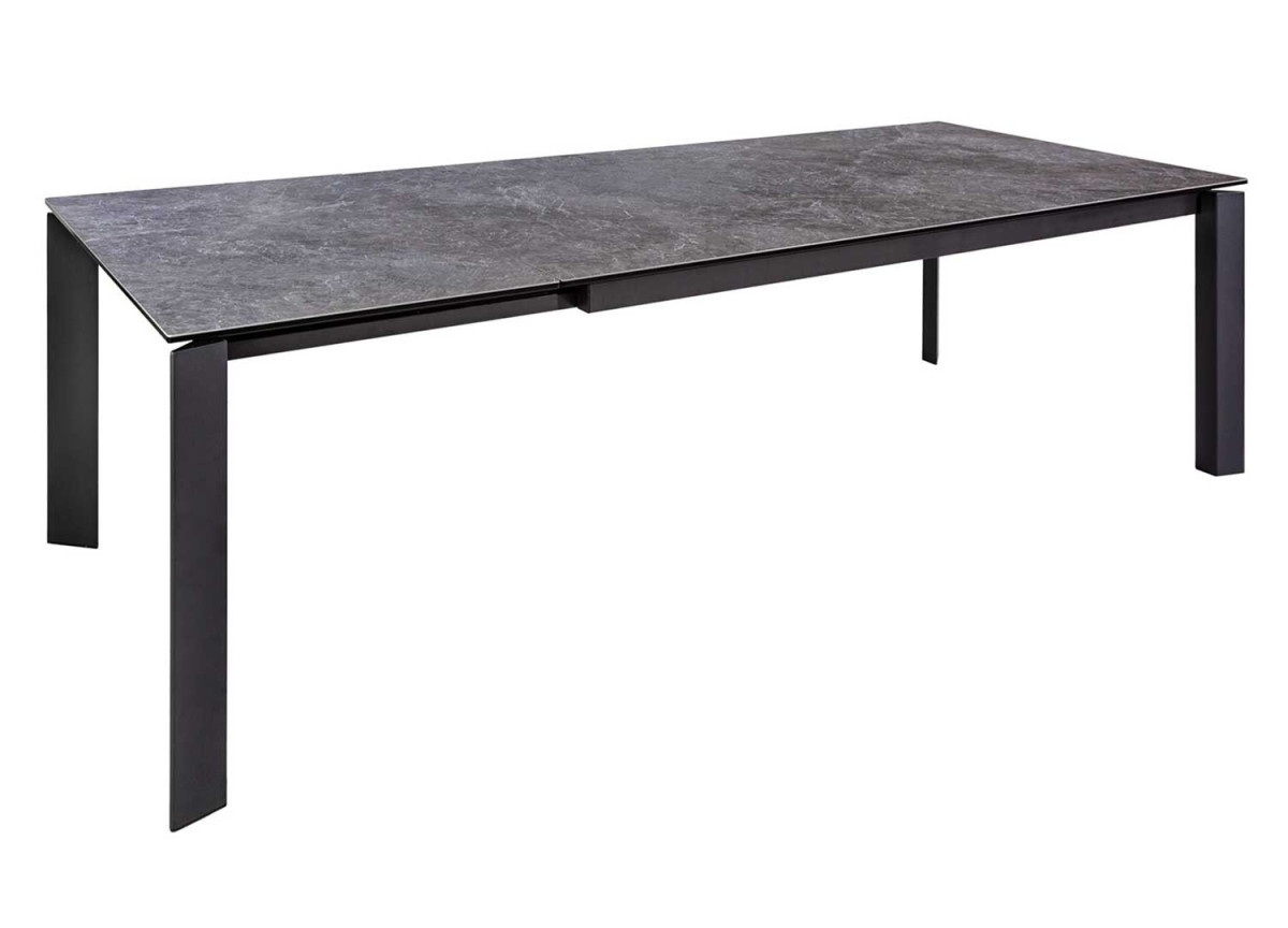 Table à manger design extensible avec allonge anthracite