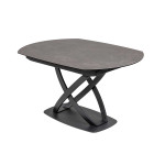 Table à manger céramique anthracite forme ovale avec allonge