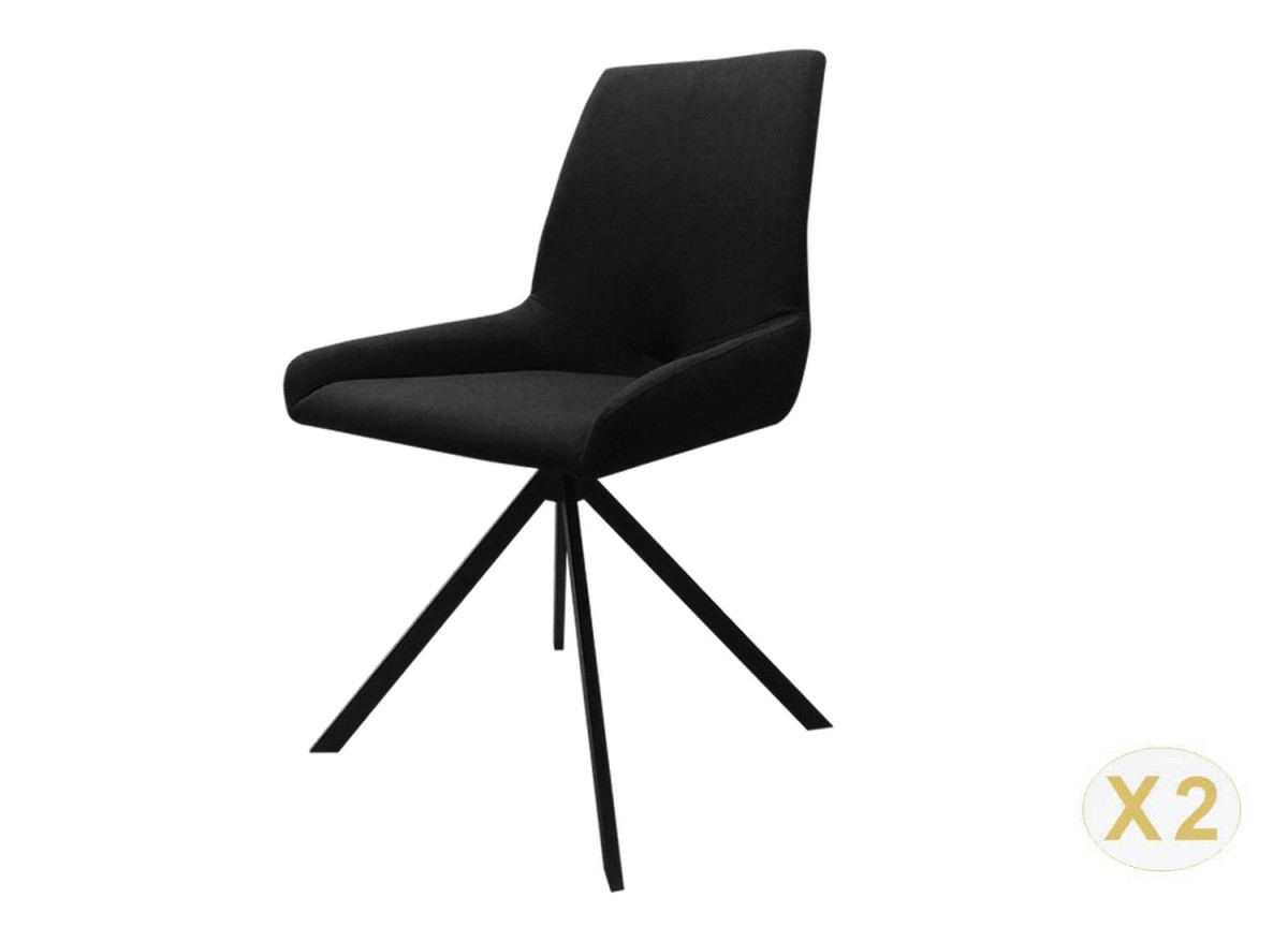 Chaises design en tissu noir Rush