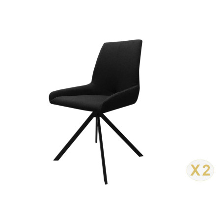 Chaises design en tissu noir Rush