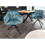 Fauteuils rotatifs velours bleu Papillon