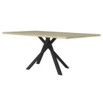 Table à manger industriel bois et métal noir pied mikado