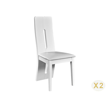 Lot de 2 chaises de table laquées blanc Karma