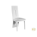 Lot de 2 chaises de table laquées blanc Karma