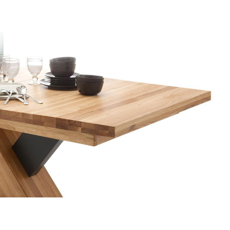 Table à manger 140-220 cm extensible bois massif Mendoza