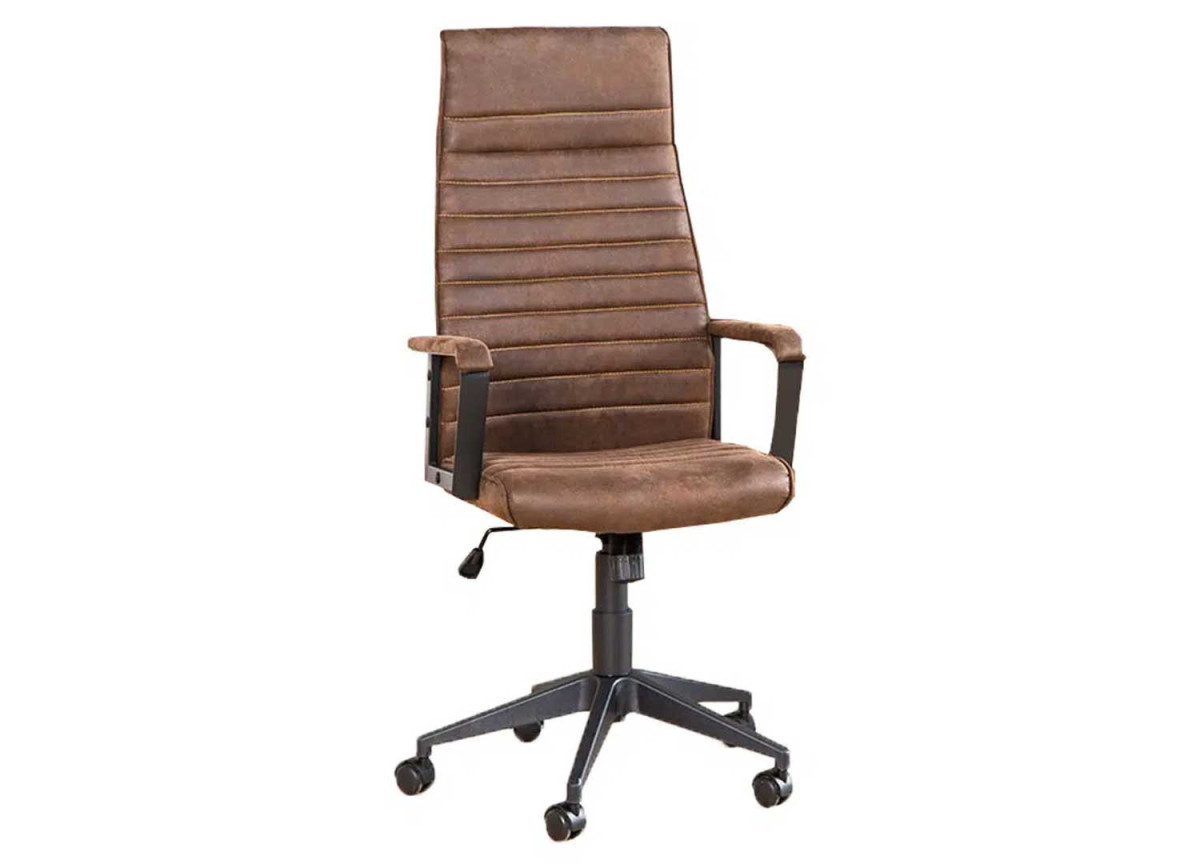 Fauteuil de bureau réglable marron avec accoudoirs Luigi