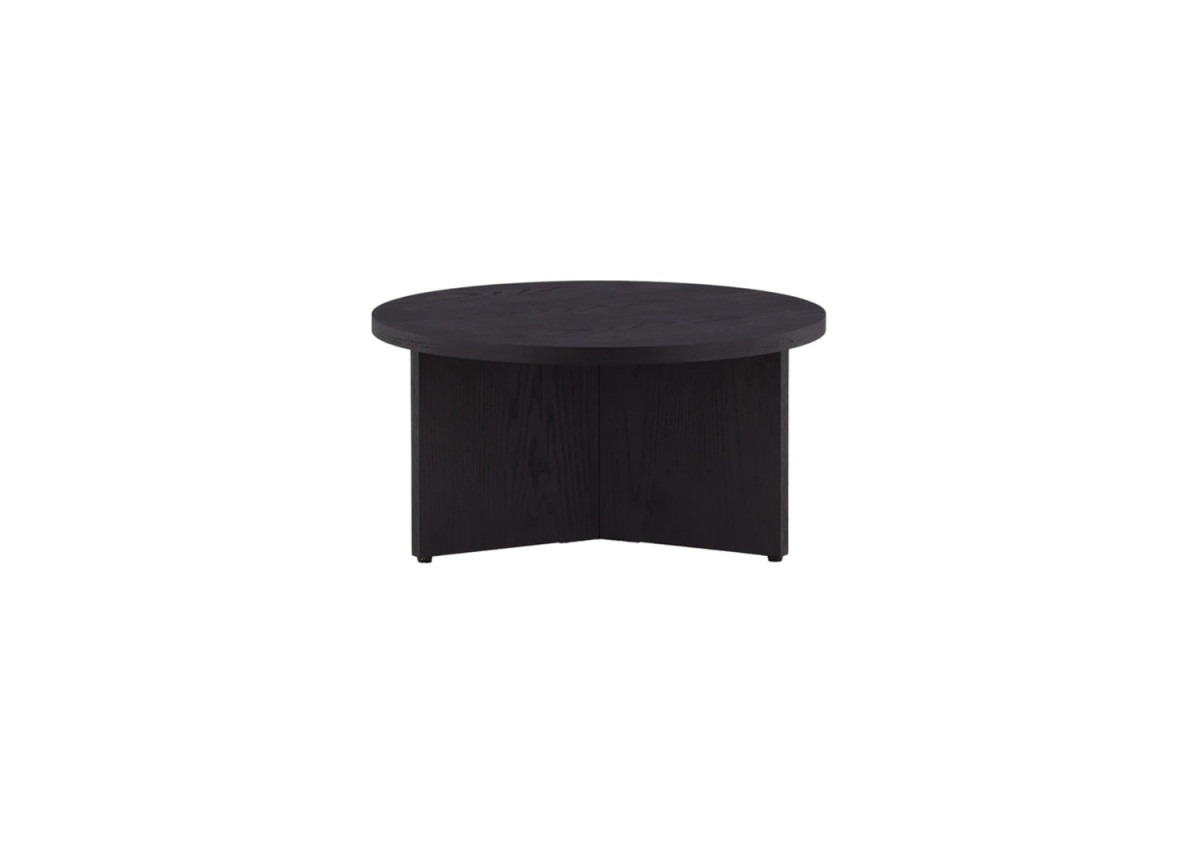 Table basse ronde 65 cm bois noir