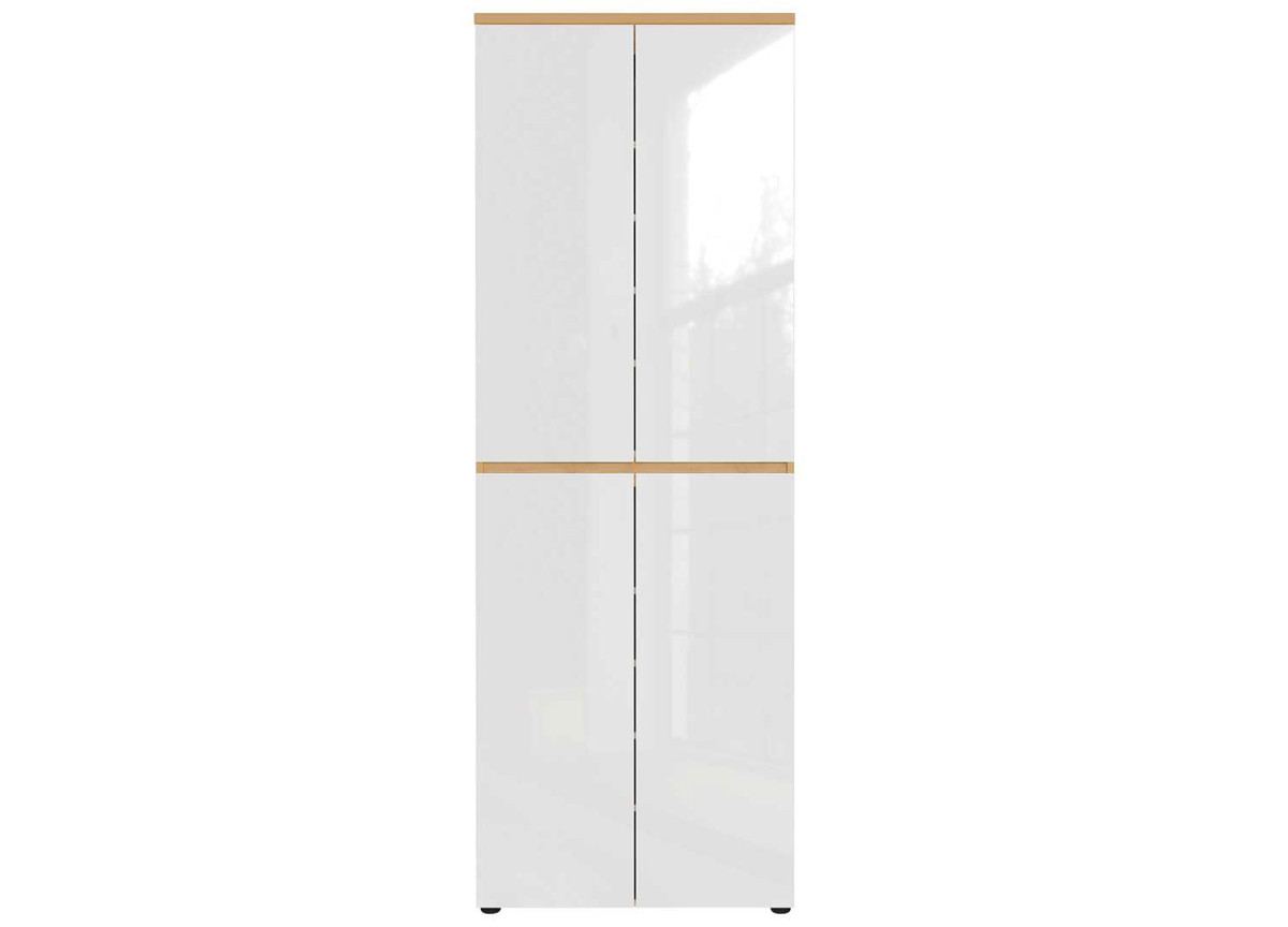 Armoire d'entrée blanche et bois moderne