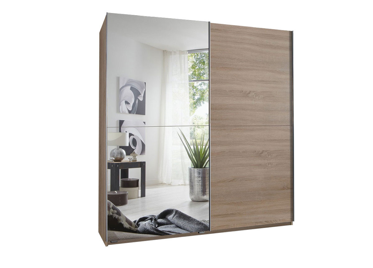 Armoire dressing moderne 2 portes coulissantes avec miroir