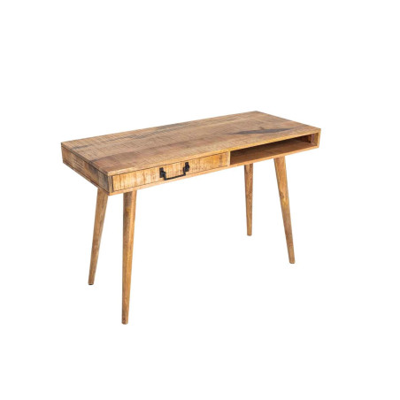 Meuble bureau console en bois de manguier 1 tiroir et 1 niche