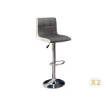 Chaises de bar design blanche et grise Brandon