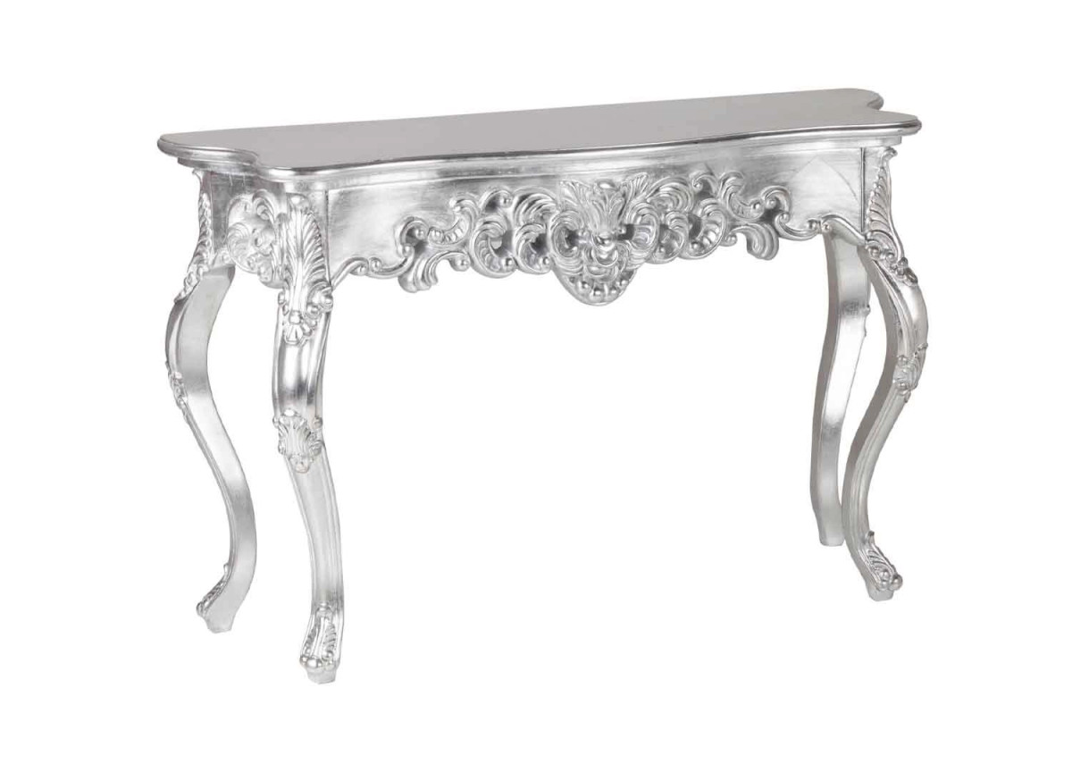 Meuble console baroque argentée style rococo