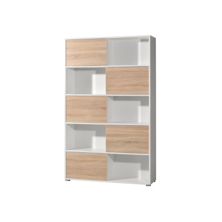 Armoire étagère haute blanc et bois Lilo