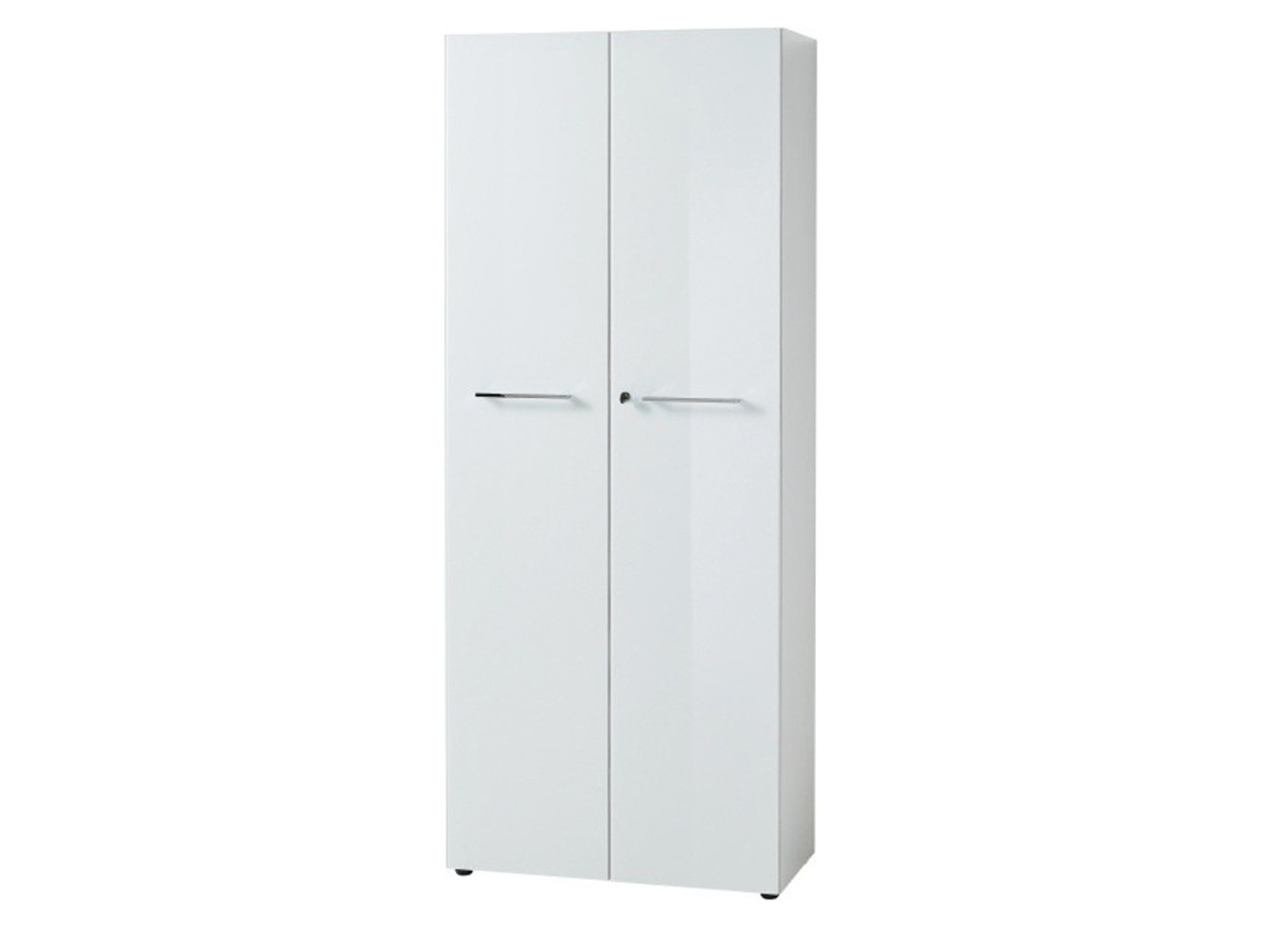 Armoire bureautique haute blanche verre blanc Monteria