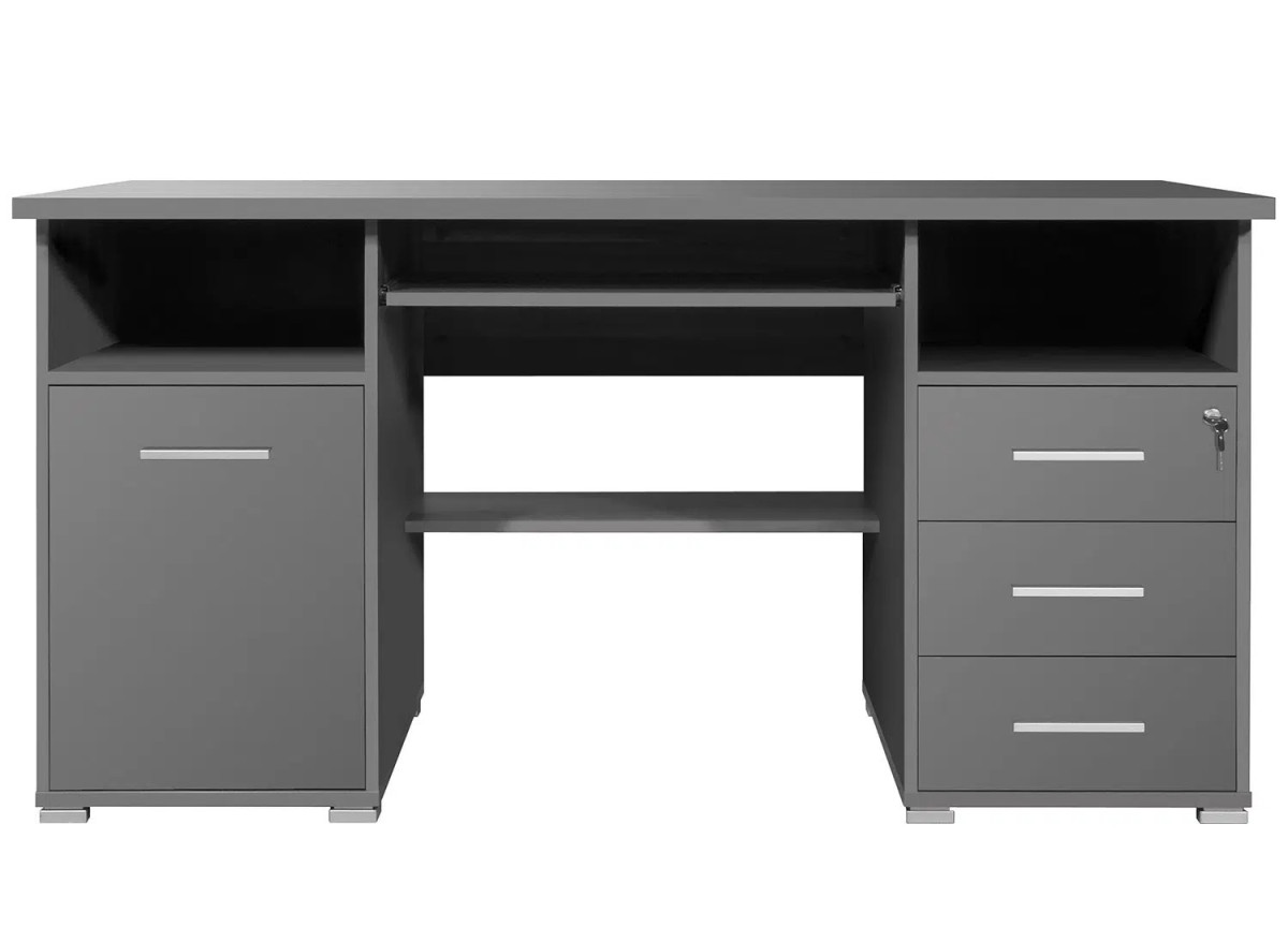 Bureau avec rangements gris anthracite design