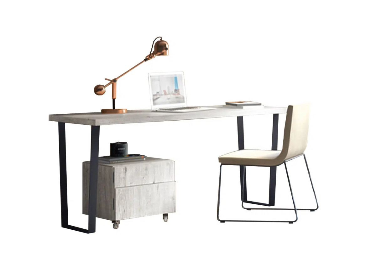 Bureau moderne avec caisson sur roulettes