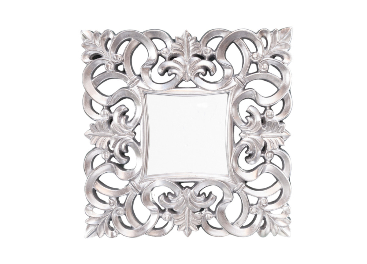 Miroir baroque carré argent antique Venise