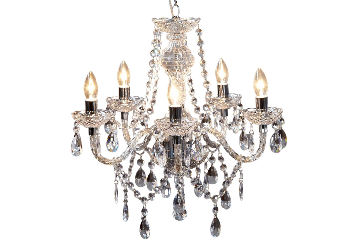 Lustre suspendu cristal 5 lampes Sandra