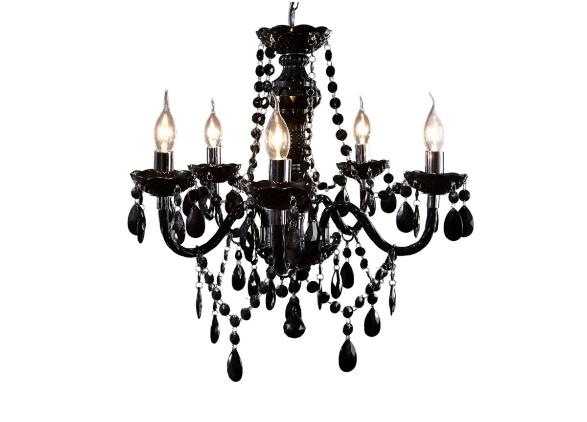 Lustre suspendu noir 5 lampes Sandra