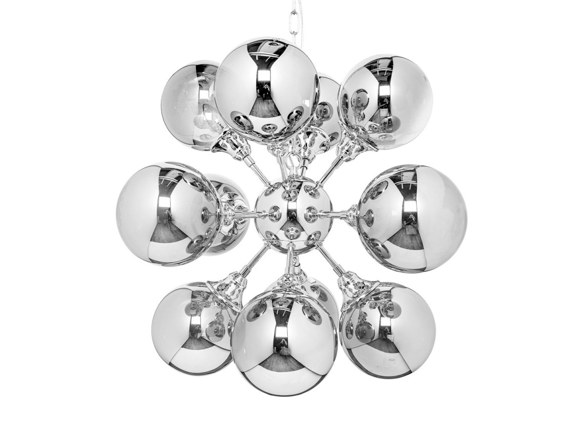 Luminaire contemporain 12 boules d'argent Galaxy