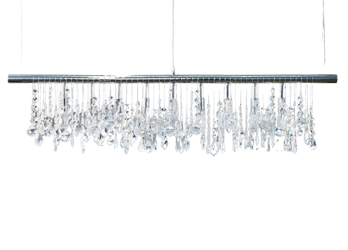 Luminaire suspendu réglable - Cristal & métal chromé Kylie