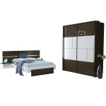 Ensemble de meubles de chambre à coucher adulte noir et blanc design