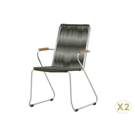 Chaises de jardin en cordage vert Borris