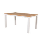 Table de jardin extensible en teck et aluminium blanc Panama