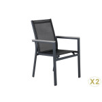 Chaises de jardin design en aluminium noir Parma