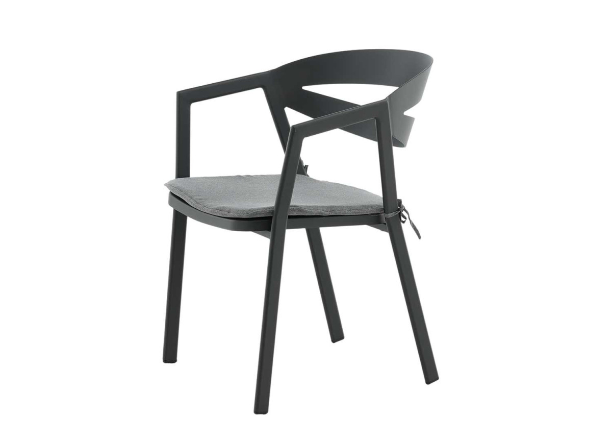 Chaise de jardin design en aluminium noir Slit