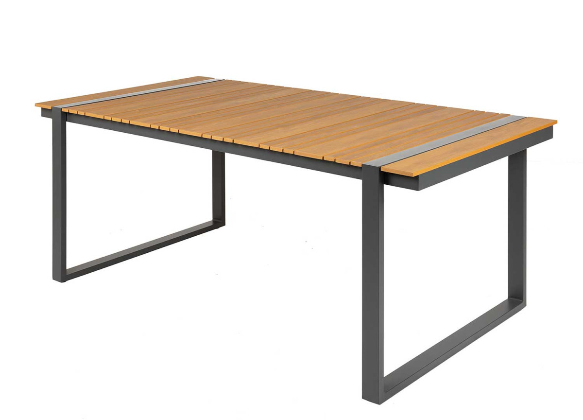 Table d'extérieur composite et aluminium 180 cm Pauline