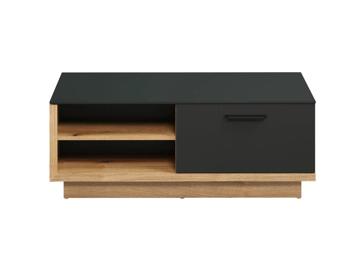 Table basse bois et noir moderne