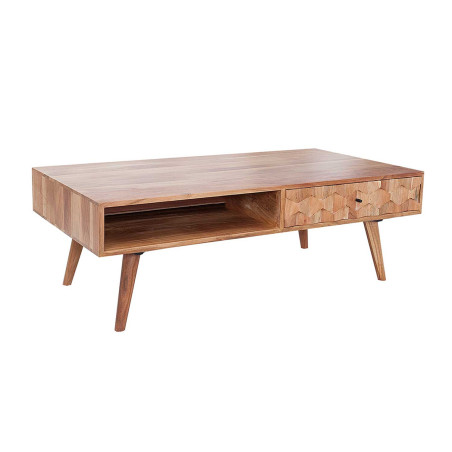 Table basse scandinave / Effet marqueterie 3D Flavien