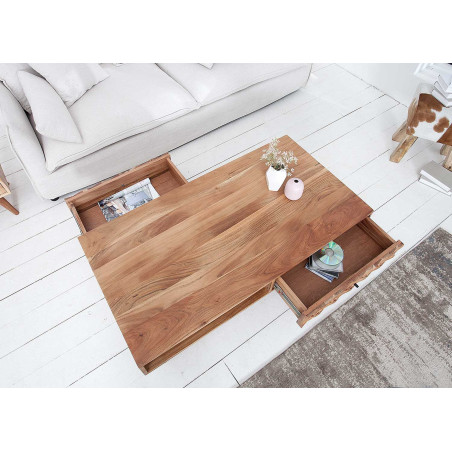 Table basse scandinave / Effet marqueterie 3D Flavien