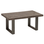 Table basse rectangulaire en bois et pied métal design Robin