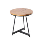 Table d'appoint ronde moderne chêne naturel Héléna