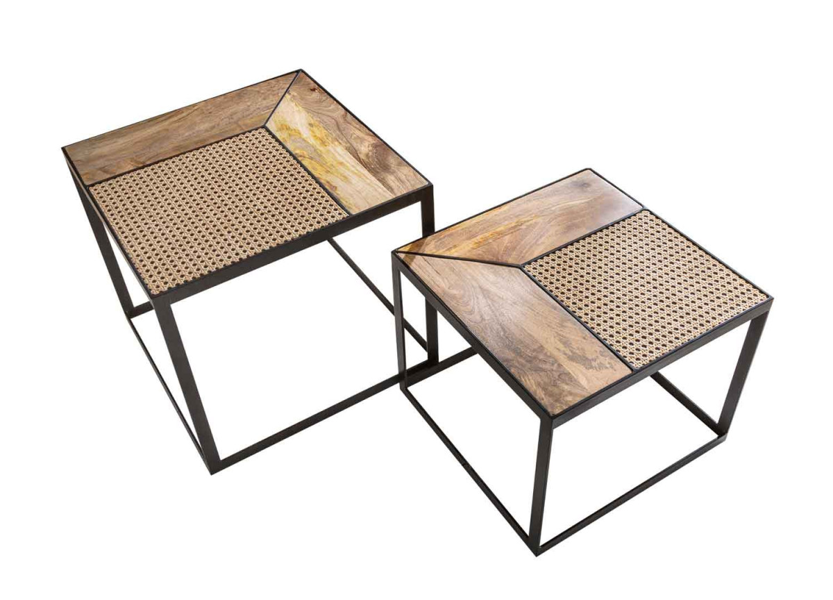 Deux tables basses carrées emboîtables Lila