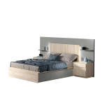 Lit king size avec rangements intégrés de style contemporain