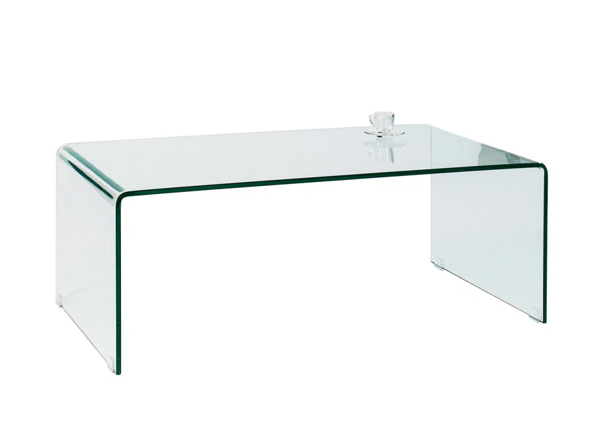 Table basse en verre transparent