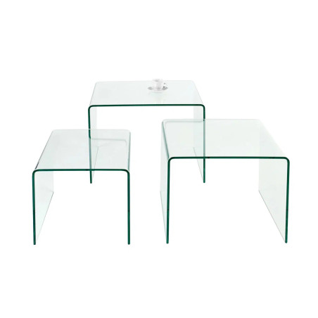 Lot de 3 tables basses transparentes