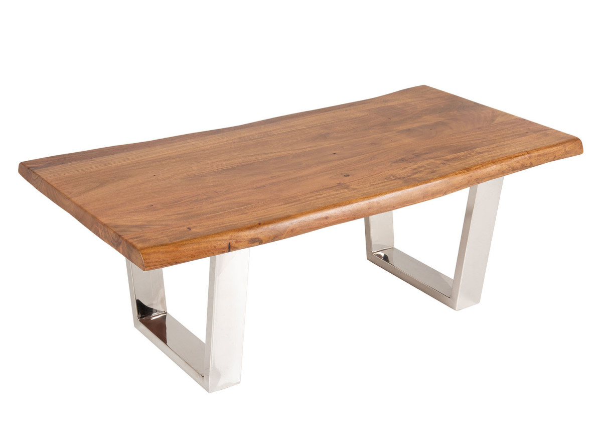 Table basse design 110 cm bois d'acacia Mammut