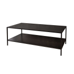 Table basse frêne foncé et métal noir mat 120 cm Laure